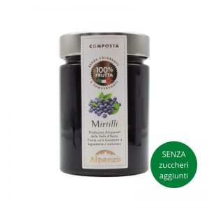 Composta 100% frutta Mirtilli Alpenzu (350g)